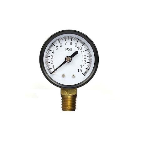 Thrifco Plumbing Gas Pressure Test Gauge 0-15 PSI with 1/10 PSI Increment 4402337